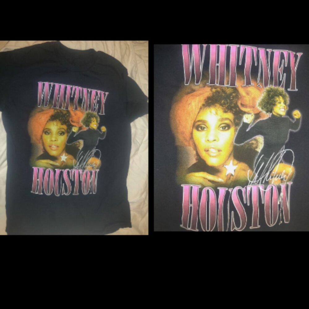Whitney Houston Black T Shirt Size M - Unisex Adult